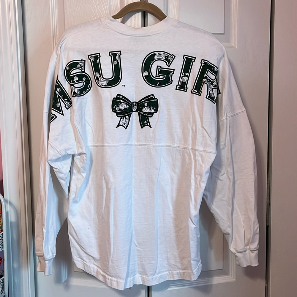 MSU White Long Sleeve Shirt